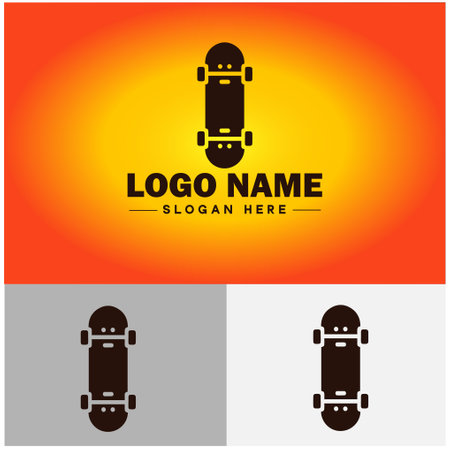 skateboard icon Urban skating Authentic sports sign symbol vector logoのイラスト素材