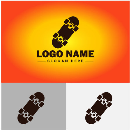 skateboard icon Urban skating Authentic sports sign symbol vector logoのイラスト素材