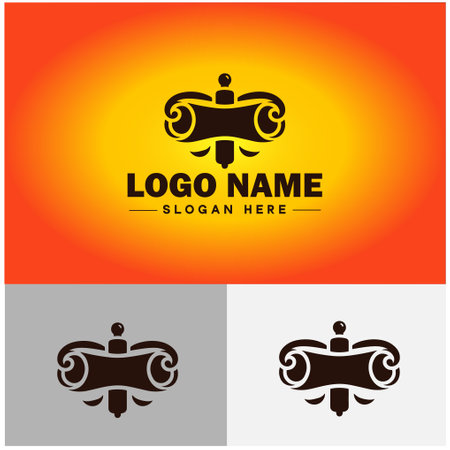 scroll icon Roll of camping carpet Torah scroll Document Literature letter sign symbol vector logoのイラスト素材