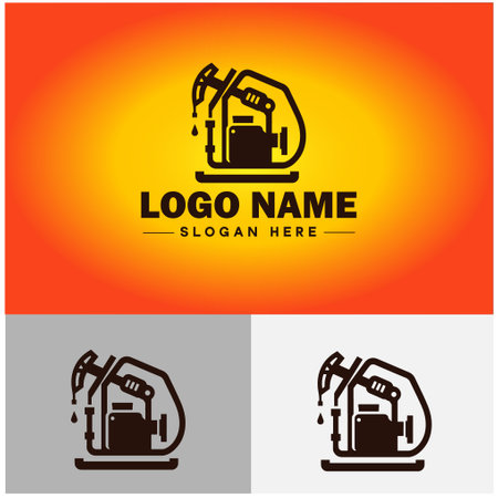 Petrol Station icon Refill Fuel refueling gas Oil pump industry sign symbol vector logoのイラスト素材