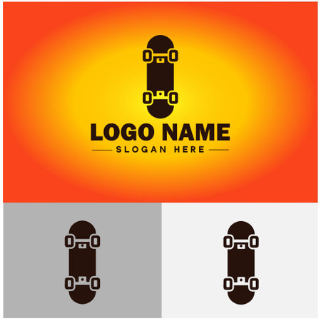 skateboard icon Urban skating Authentic sports sign symbol vector logoのイラスト素材