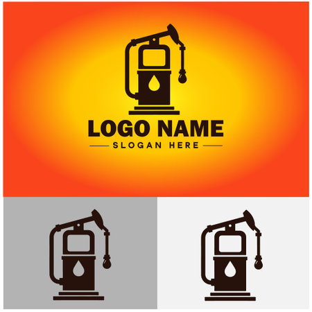 Petrol Station icon Refill Fuel refueling gas Oil pump industry sign symbol vector logoのイラスト素材