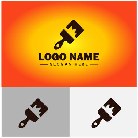 Paint roller icon paint brush Painting tool Home House Full Color sign symbol vector logoのイラスト素材