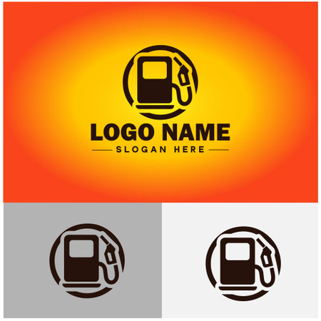 Petrol Station icon Refill Fuel refueling gas Oil pump industry sign symbol vector logoのイラスト素材