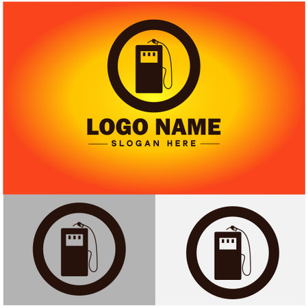 Petrol Station icon Refill Fuel refueling gas Oil pump industry sign symbol vector logoのイラスト素材