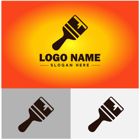 Paint roller icon paint brush Painting tool Home House Full Color sign symbol vector logoのイラスト素材