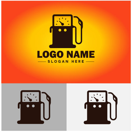 Petrol Station icon Refill Fuel refueling gas Oil pump industry sign symbol vector logoのイラスト素材