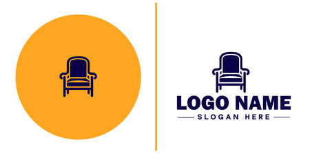 Chair Seating icon furniture home furnishings sign symbol vector logoのイラスト素材