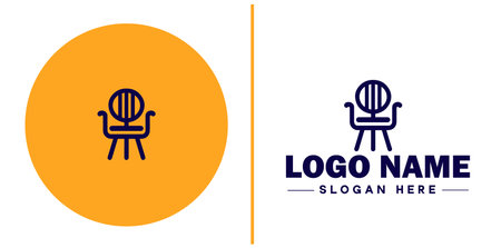 Chair Seating icon furniture home furnishings sign symbol vector logoのイラスト素材
