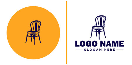 Chair Seating icon furniture home furnishings sign symbol vector logoのイラスト素材