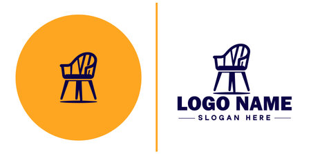 Chair Seating icon furniture home furnishings sign symbol vector logoのイラスト素材