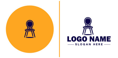 Chair Seating icon furniture home furnishings sign symbol vector logoのイラスト素材