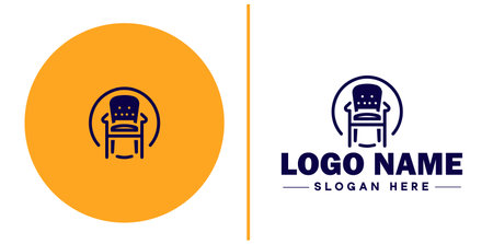 Chair Seating icon furniture home furnishings sign symbol vector logoのイラスト素材