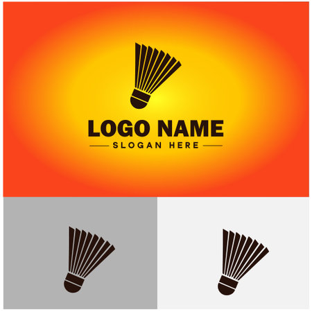 Shuttlecock icon Badminton logo team sports club tournaments sign symbol vector logoのイラスト素材