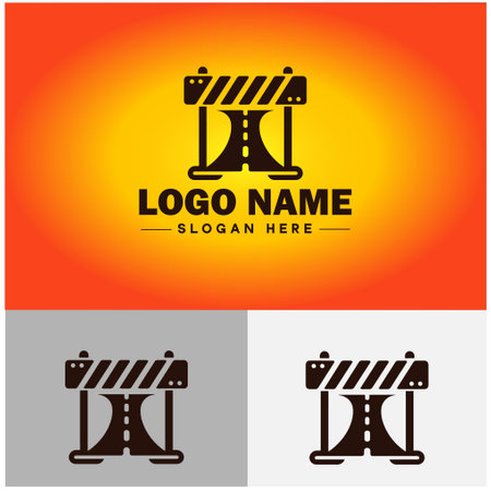Traffic cone icon under construction safety barrier sign symbol vector logoのイラスト素材