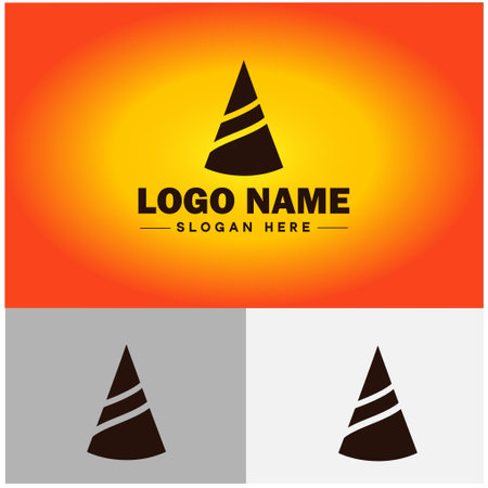 Traffic cone icon under construction safety barrier sign symbol vector logoのイラスト素材