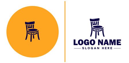 Chair Seating icon furniture home furnishings sign symbol vector logoのイラスト素材