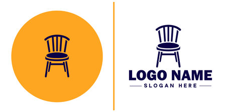Chair Seating icon furniture home furnishings sign symbol vector logoのイラスト素材