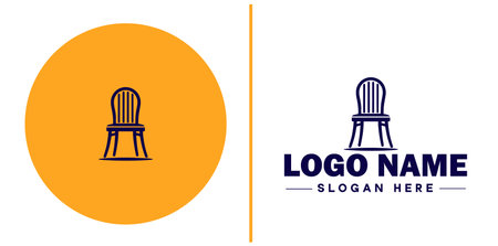 Chair Seating icon furniture home furnishings sign symbol vector logoのイラスト素材
