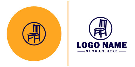 Chair Seating icon furniture home furnishings sign symbol vector logoのイラスト素材