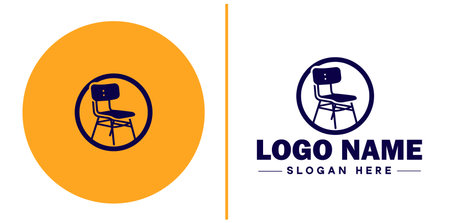 Chair Seating icon furniture home furnishings sign symbol vector logoのイラスト素材
