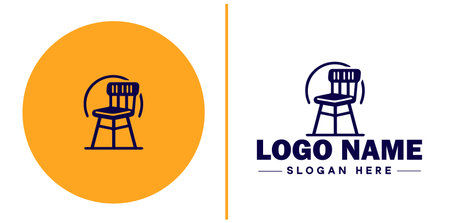 Chair Seating icon furniture home furnishings sign symbol vector logoのイラスト素材