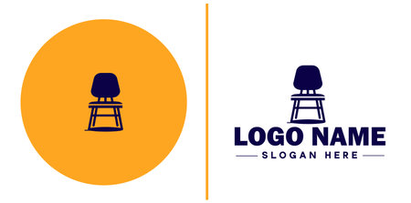 Chair Seating icon furniture home furnishings sign symbol vector logoのイラスト素材