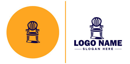 Chair Seating icon furniture home furnishings sign symbol vector logoのイラスト素材
