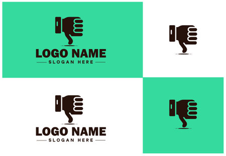 thumbs down icon dislike hand Denied vector icon for social media websites mobile apps sign symbol vector logoのイラスト素材