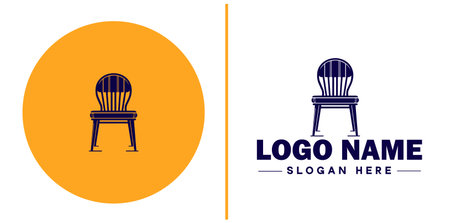 Chair Seating icon furniture home furnishings sign symbol vector logoのイラスト素材
