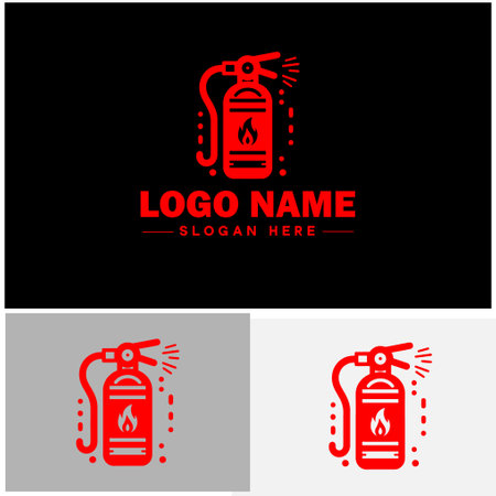 Fire Extinguisher icon logo safety industry Firefighting sign symbol vector logoのイラスト素材