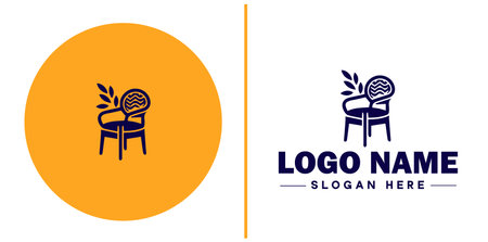 Chair Seating icon furniture home furnishings sign symbol vector logoのイラスト素材