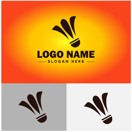 Shuttlecock icon Badminton logo team sports club tournaments sign symbol vector logoのイラスト素材