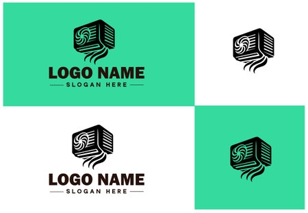 Air conditioner icon logo Construction Repair Service installation air conditioners sign symbol vector logoのイラスト素材