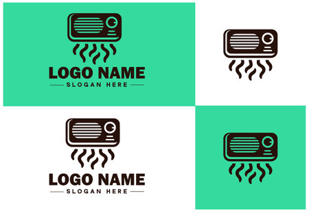 Air conditioner icon logo Construction Repair Service installation air conditioners sign symbol vector logoのイラスト素材