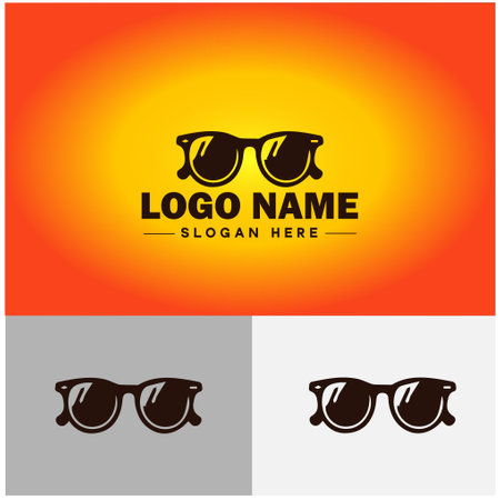 sunglasses icon ophthalmology clinic  logo modern fashion sign symbol vector logoのイラスト素材