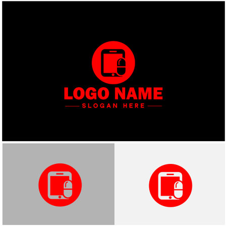 tablet screen icon technology digital internet logo vector logoのイラスト素材
