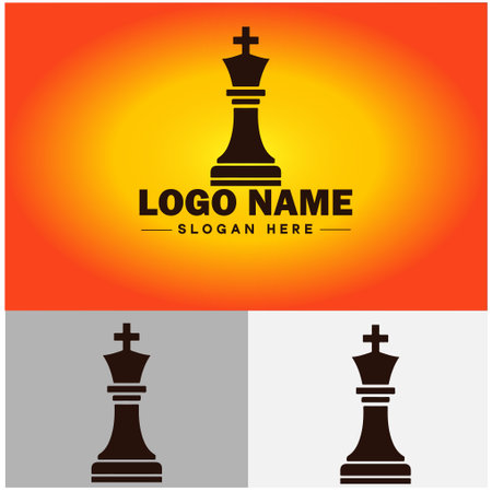 Chess pieces logo icon Board game club team tournament match symbols vector logoのイラスト素材