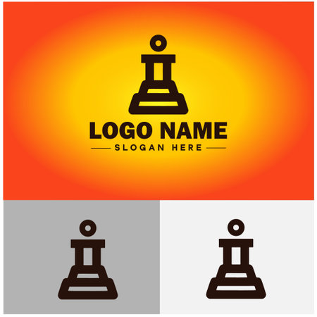 Chess pieces logo icon Board game club team tournament match symbols vector logoのイラスト素材