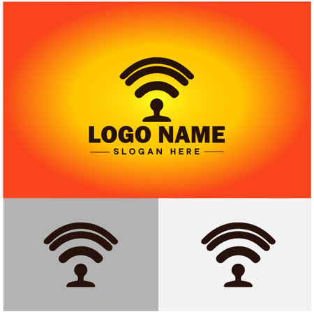 Wifi logo icon wireless signal Waves Communication Symbols internet wifi web app sign vector logoのイラスト素材