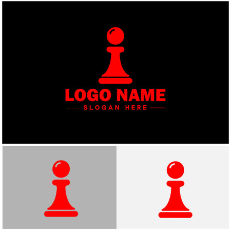Chess pieces logo icon Board game club team tournament match symbols vector logoのイラスト素材