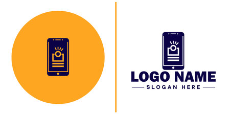 Mobile phones and smartphones icon logo technology Cell Phone Online shops repair vector logoのイラスト素材