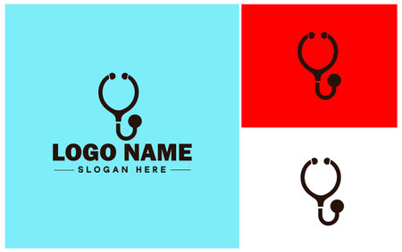 Stethoscope icon logo health care phonendoscope medicine Doctors pharmacy vector logoのイラスト素材