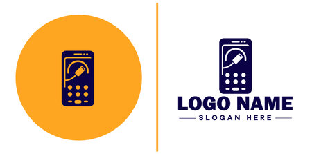 Mobile phones and smartphones icon logo technology Cell Phone Online shops repair vector logoのイラスト素材