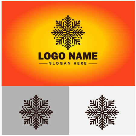 Snowflake icon logo symbols for mobile apps and website designのイラスト素材