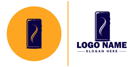 Mobile phones and smartphones icon logo technology Cell Phone Online shops repair vector logoのイラスト素材
