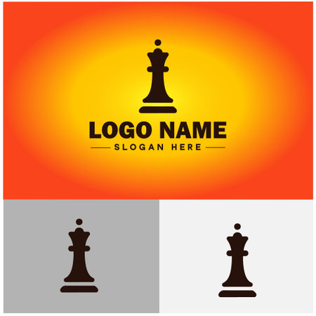 Chess pieces logo icon Board game club team tournament match symbols vector logoのイラスト素材