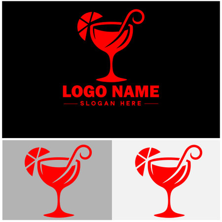Cocktail logo icon party design martini glass restaurant juice bar vector logoのイラスト素材