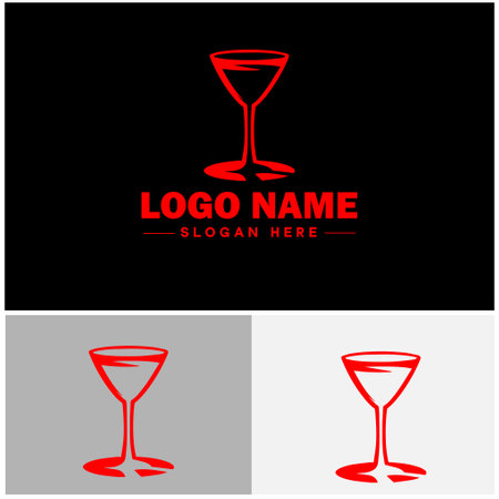 Cocktail logo icon party design martini glass restaurant juice bar vector logoのイラスト素材