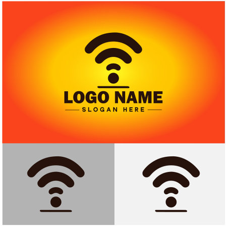 Wifi logo icon wireless signal Waves Communication Symbols internet wifi web app sign vector logoのイラスト素材